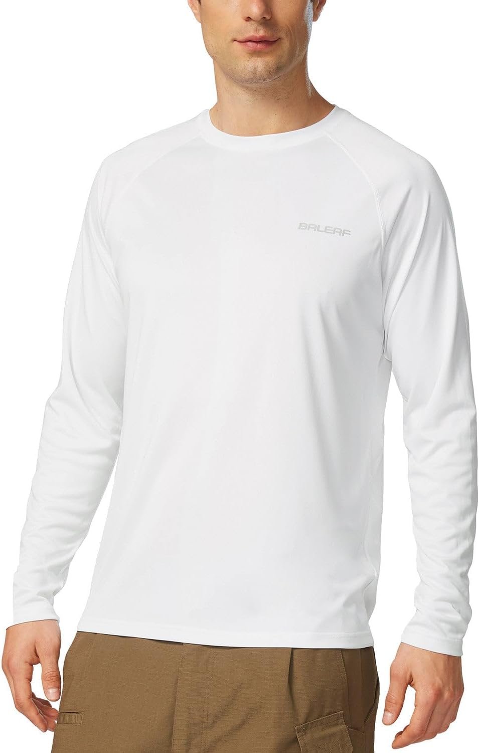 baleaf Men’s UPF 50+ Sun Protection Shirts Long Sleeve Rash Guard | 4-Way Stretch, Quick Dry, Soft comfort Fabric, UV Protection, Breathable Lightweight for Fishing, Swimming, Surfing