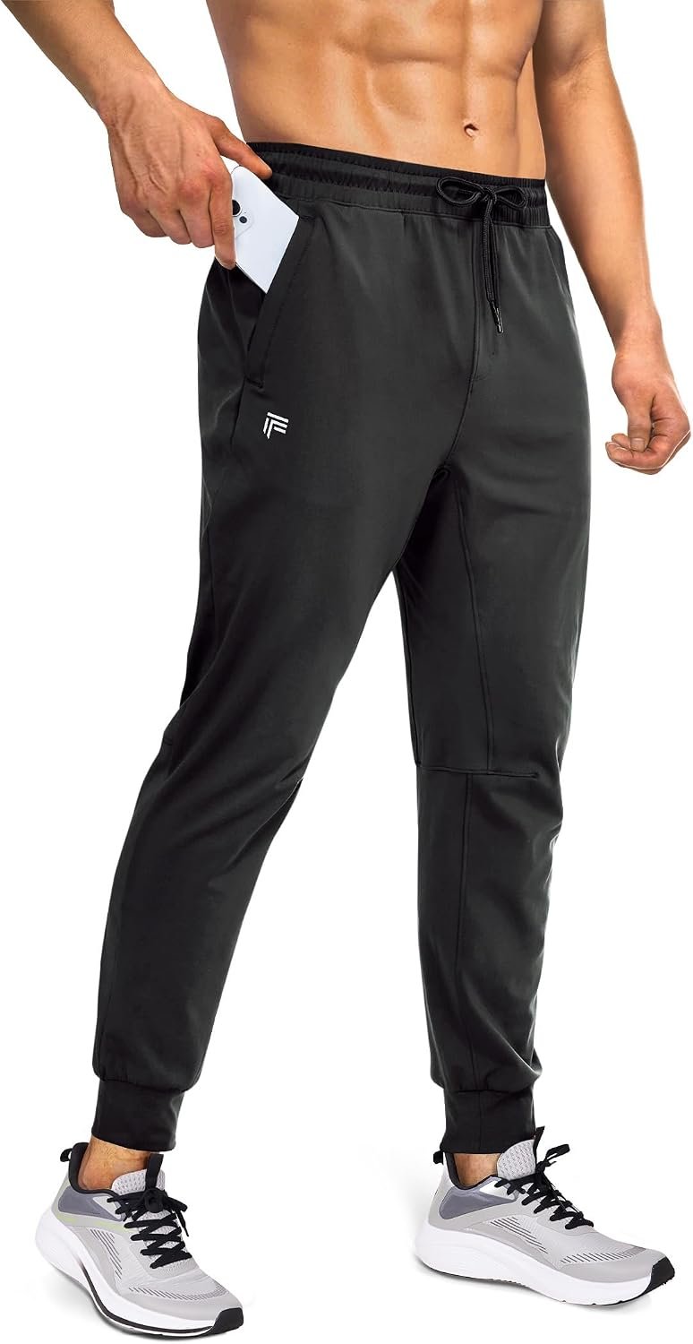 Mens Joggers with Zipper Pockets Lightweight Sweatpants for Men Pants Athletic Workout Running Track Gym