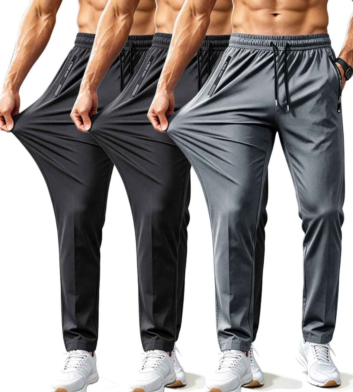 2, 3 or 5 Pack Men’s Quick Dry Sweatpants Jogger Stretch Workout Gym Hiking