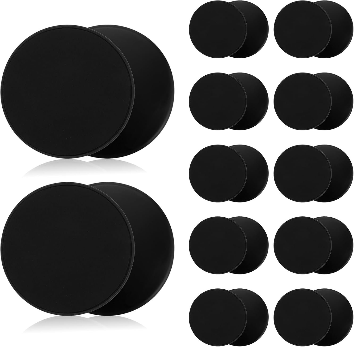 24 Pcs Core Sliders for Working Out, 12 Pairs Dual Sided Abdominal Exercise Discs for Carpet & Hardwood Floors, Fitness Sliders for Yoga Pilates HIIT Core Strength Training, Black