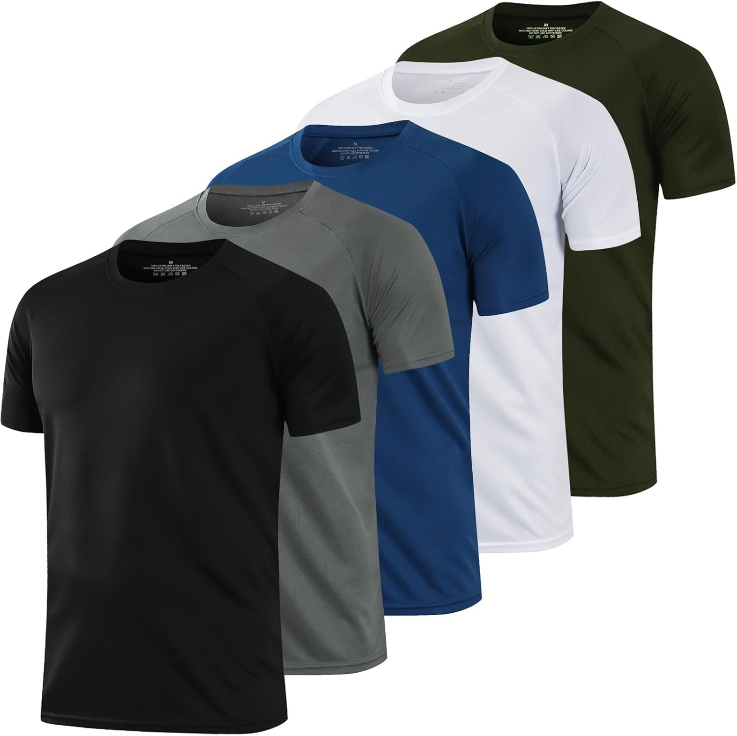 HovSiyla 1/5 Pack Running Shirts Men Sport Tops Dry Fit Gym Wicking Athletic T Shirts Breathable Cool Workout Shirts | Dry Fit Gym Wicking Breathable Cool Workout Shirts