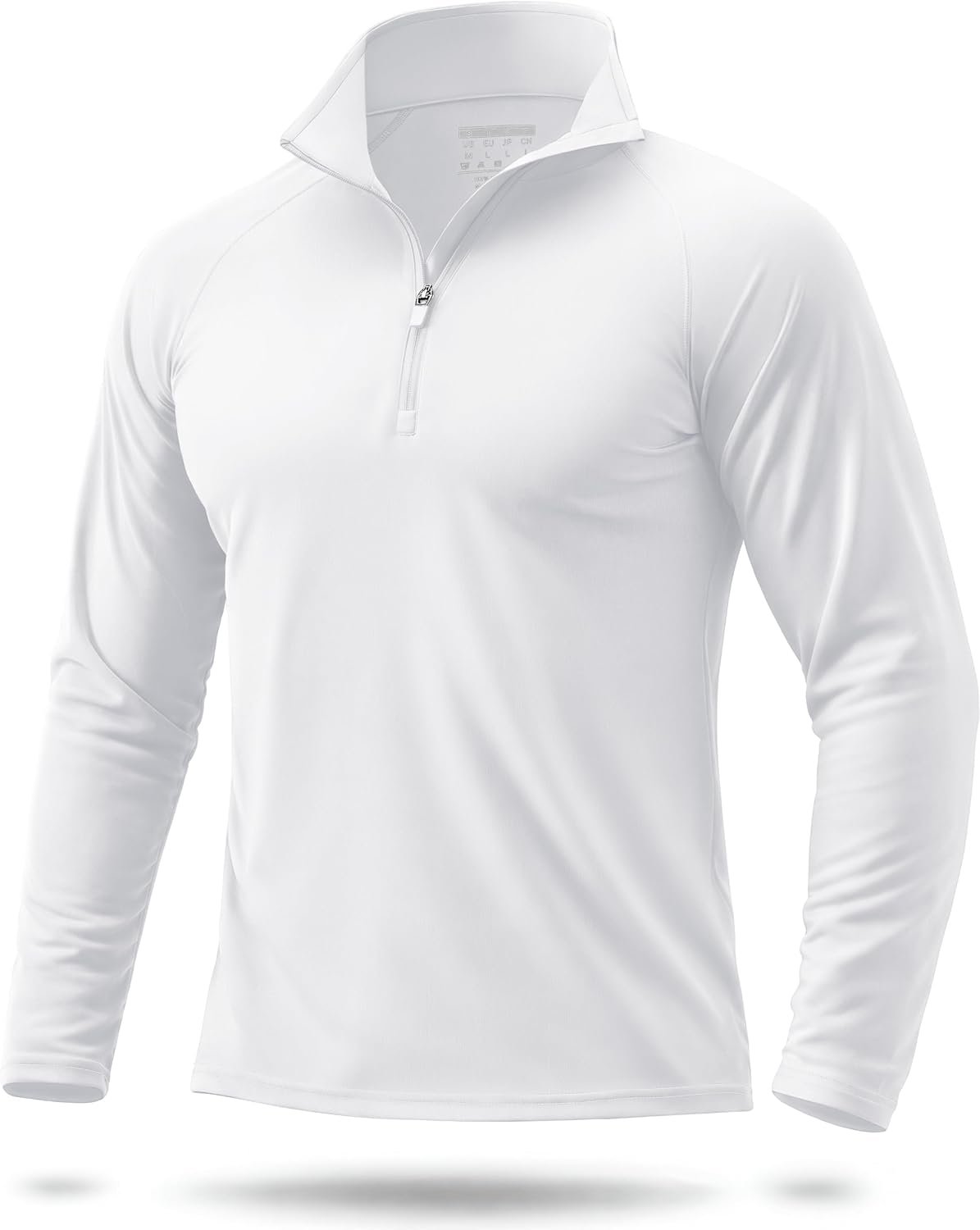 Boladeci Men’s UPF 50+ Quarter Zip Sun Protection Long Sleeve Golf Shirt | 1/4 Zip 4-Way Stretch UV Protection Lightweight Quick Dry Printed Tag Pullover Breathable Workout Gym