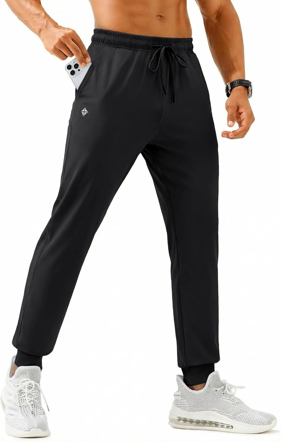 Alimens & Gentle Mens Joggers with Pockets Lightweight Sweatpants Elastic Waist Athletic Casual Workout Pant