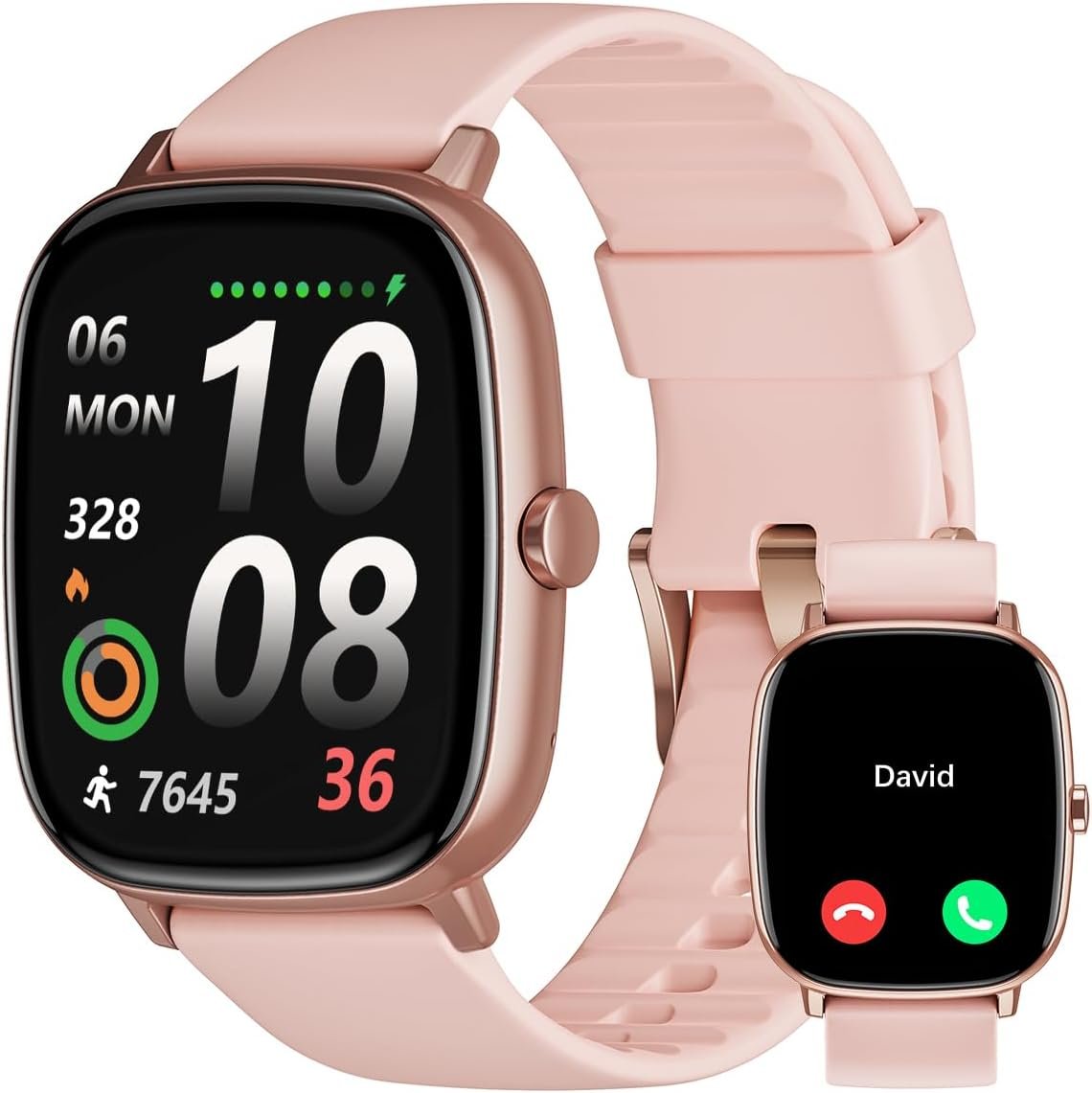 HUAKUA Smart Watch for Women with GPS Built-in Answer/Make Call Pink | 1.95″ HD, for iPhone/Android Phones, Fitness Tracker Heart Rate/Sleep Monitor, Step/Calories Counter 100+ Sport, Waterproof