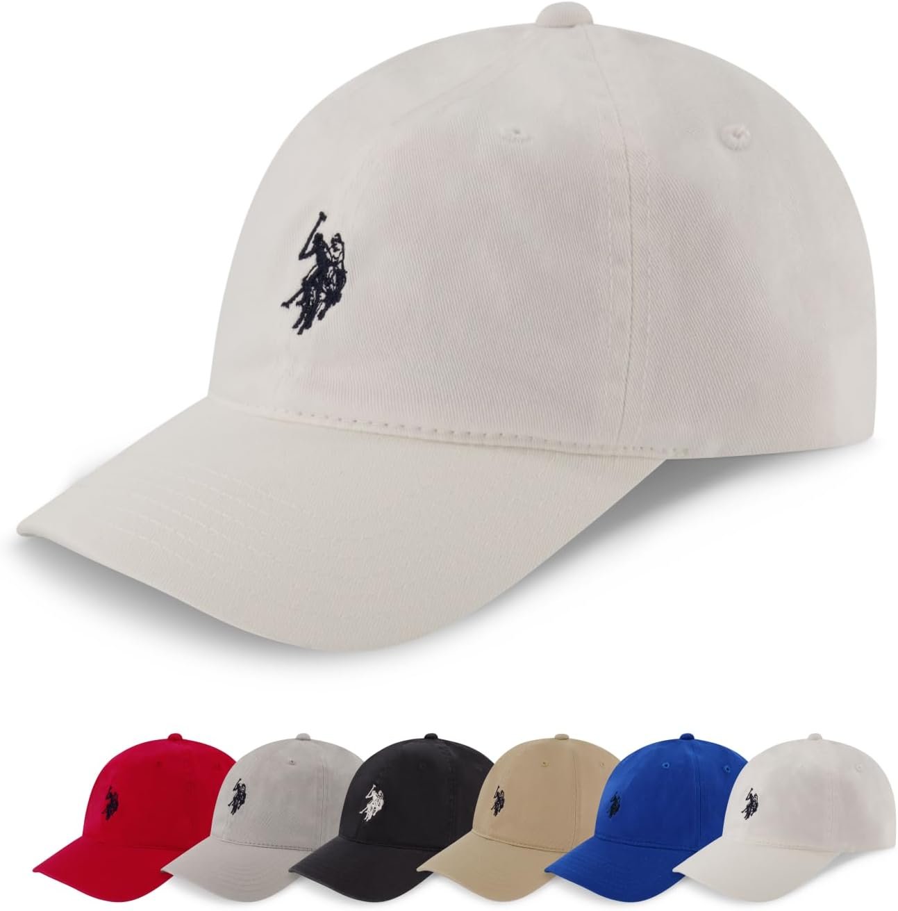 U.S. Polo Assn. Baseball Cap, 100% Cotton Adjustable Dad Hat with Small Pony Logo