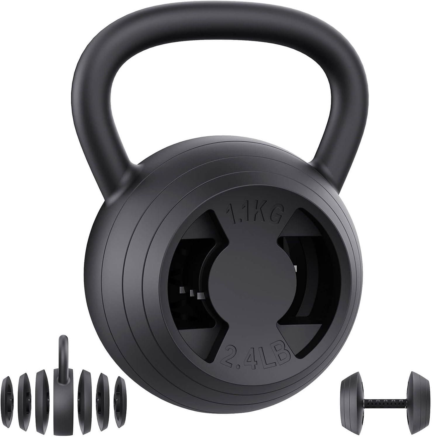 Hezeyferg 2-in-1 Adjustable Kettlebell for Home Gym Strength Training | 15-45 LB Kettlebells Weight Set, 4.8-30 LB Dumbbell Weights, with Wide Grip, for Men/Women Full Body Exercise