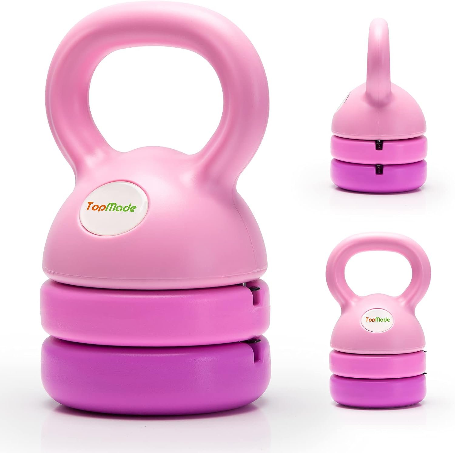 TopMade Adjustable Kettlebell Weights Set Cast Iron Exercise Fitness Kettle Ball Grip 5, 8, 9,12lb Free Weight Men Women Kettlebells for Home Gym Workout Ballistic, Core,Strength Training