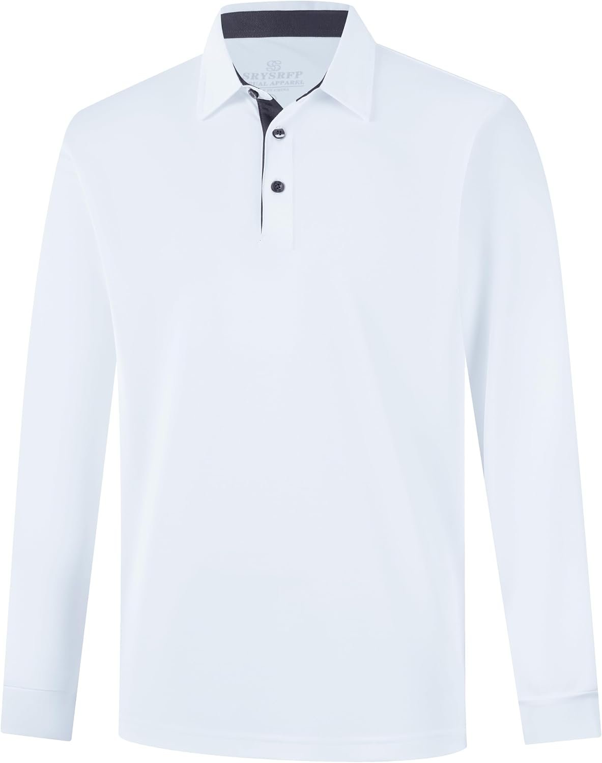 Mens Golf Shirt Long Sleeve Moisture Wicking Dry Fit Performance Solid Pique Collared Golf Polo Shirts for Men