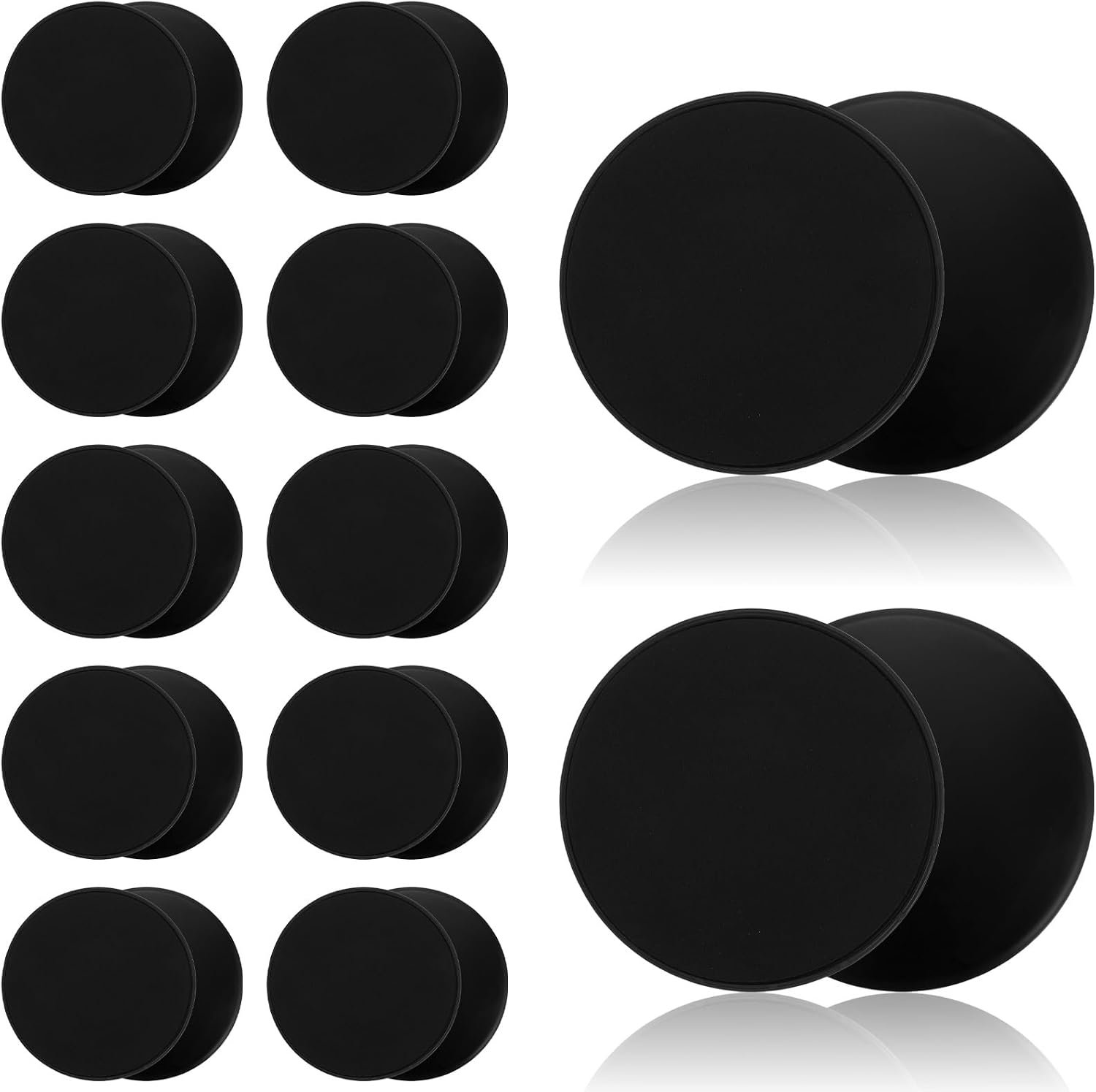 24PCS Core Sliders for Working Out Abdominal Exercise Discs Dual Sided Workout Disc Fitness Sliders Exercise Gear for Gym Floors Training Abdominal Core Strength Black