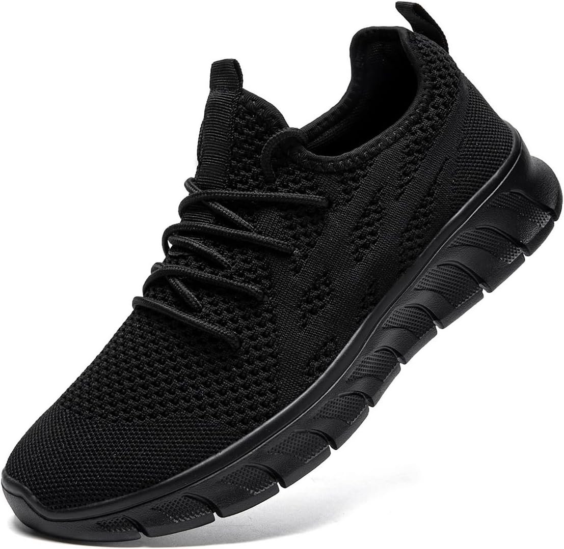 Mens Walking Tennis Shoes Slip On Hiking Running Sneakers Non Slip Fitness Casual Workout Athletic Gym Lightweight Breathable Comfortable Trainers