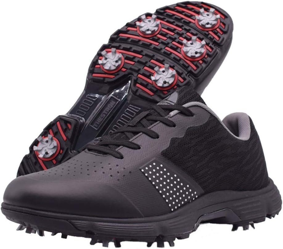 THESTRON Men Golf Shoes Mesh Breathable Breathable Golf Walking Sport Sneakers 7 Spikes Golf Trainers