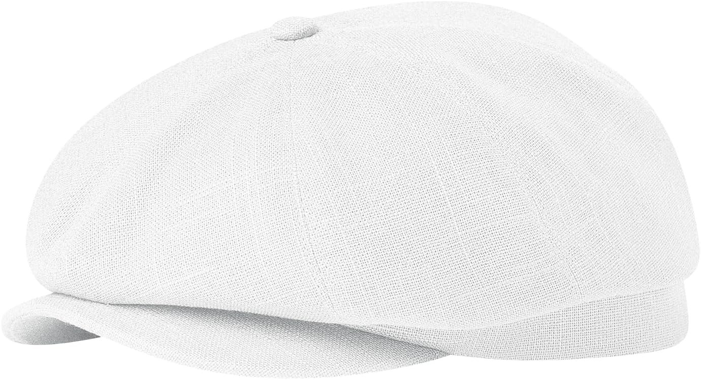 Newsboy Cap Mens Hat Linen 8 Panel Golf Cabbie Newsies Hats Gatsby Irish Caps for Men