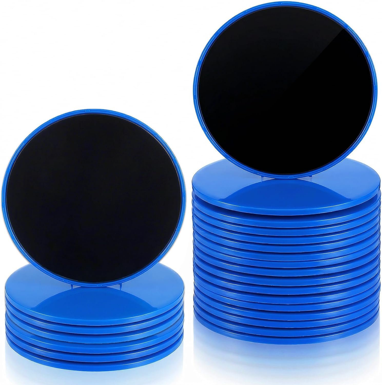 24 Pcs Core Sliders Bulk for Working Out, Abdominal Exercise Discs Dual Sided Workout Disc Fitness Sliders Exercise Gear for Gym, Home, Yoga, Pilates, Strengthen Abdomen (Blue)