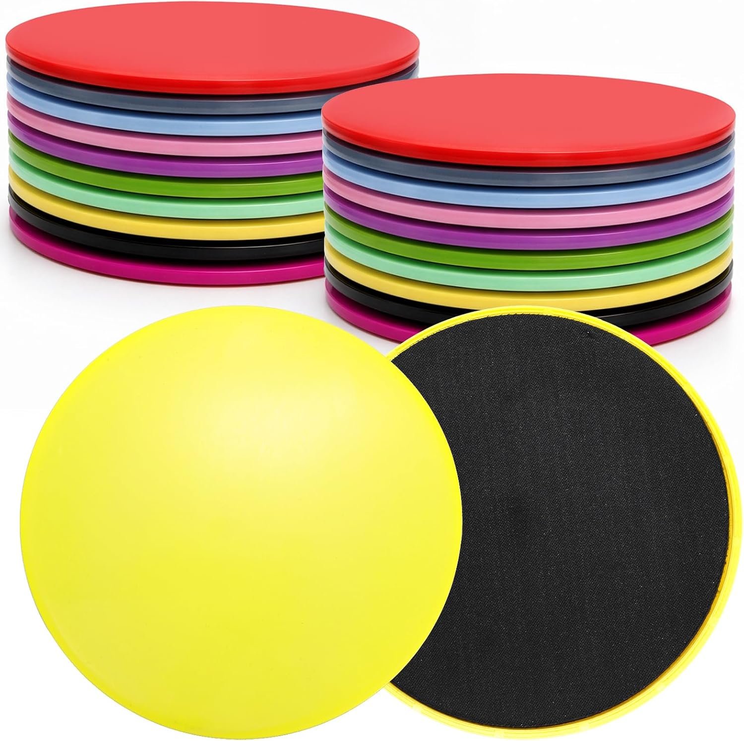 20 Pack Core Sliders for Working Out, Dual Sided Exercise Gliding Discs, Exercise Sliders Fitness Discs for Training Abdominal Core Strength Full Body Workout on Carpet or Hardwood Floors