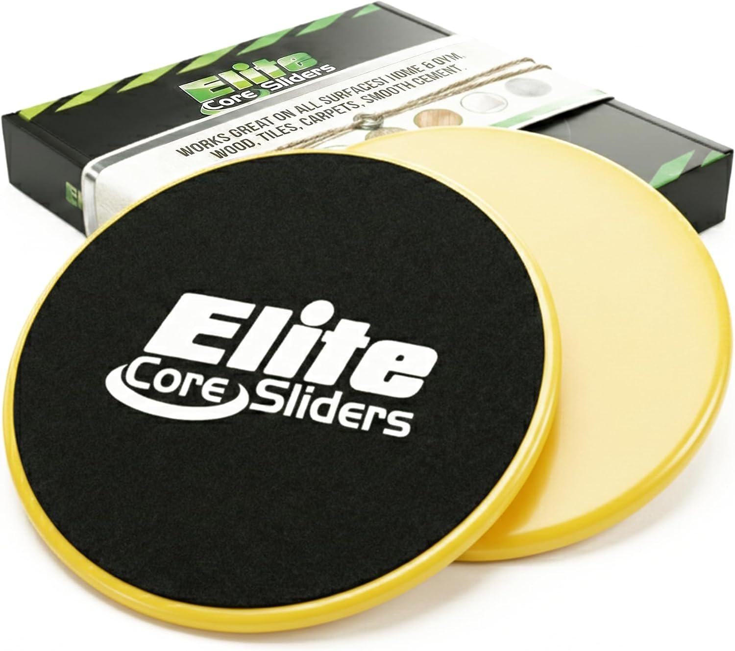 Elite Sportz Core Sliders for Working Out – Pack of 2 Compact, Dual Sided Gliding Discs for Full Body Workout on Carpet or Hardwood Floor – Fitness & Home Exercise Equipment – Small Gift for Athletes