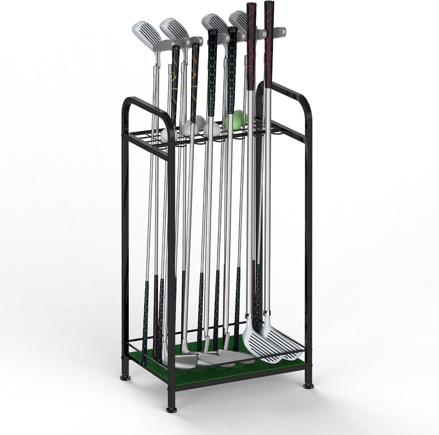 ETELI Golf Club Holder Stand for 33 Clubs & 27 Balls | Metal Golf Club Rack Golf Ball Holder Display for Indoor and Outdoor Use, Garage, Home Club Simulator