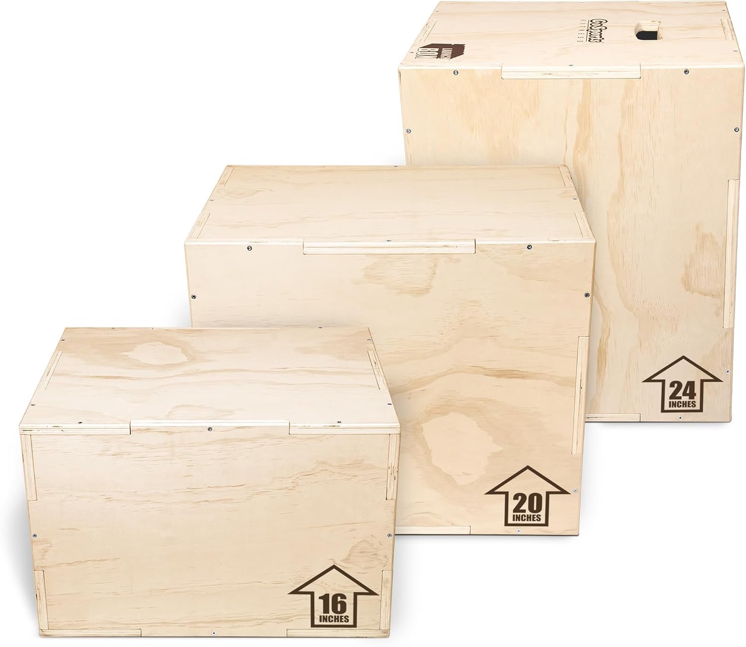 GoSports Fitness 3-in-1 Plyo Jump Box – Small, Standard, or XL – Launch Box Exercises for All Skill Levels
