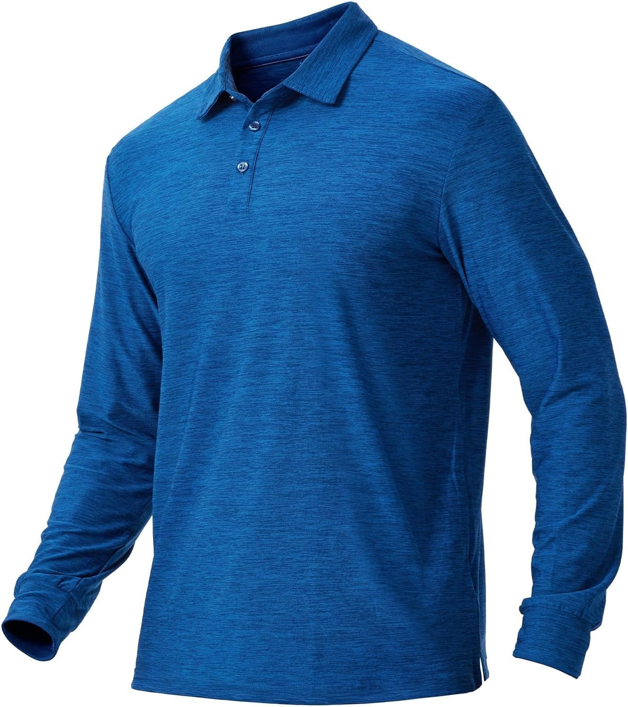 NAVISKIN Men’s Long Sleeve Polo Shirts Golf UPF 50+ Sun Protection | UV Protective, Quick Dry, Lightweight, Moisture Wicking, Loose Fit, Hem Vents, Hiking, Camping, Daily Casual Wear