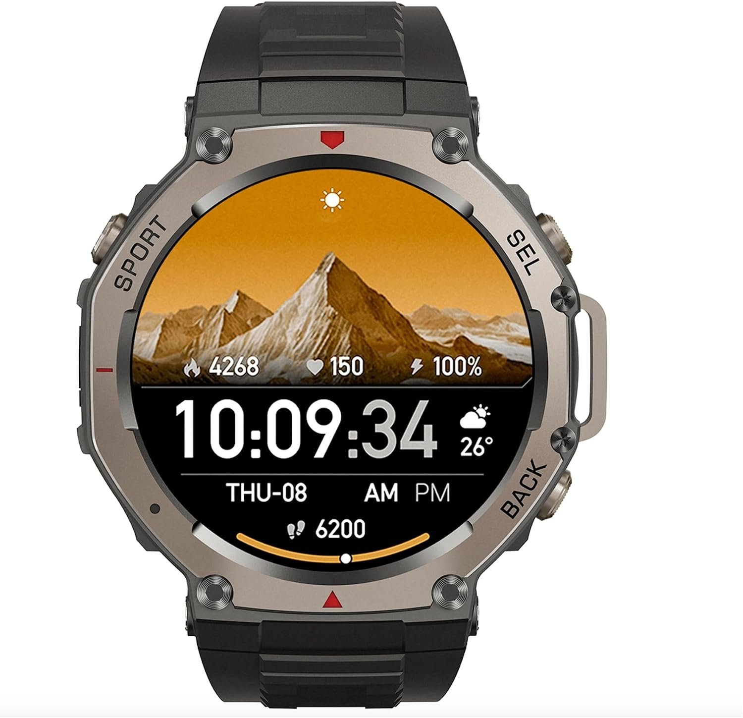 Mivrass GPS Sports Smartwatch，Black