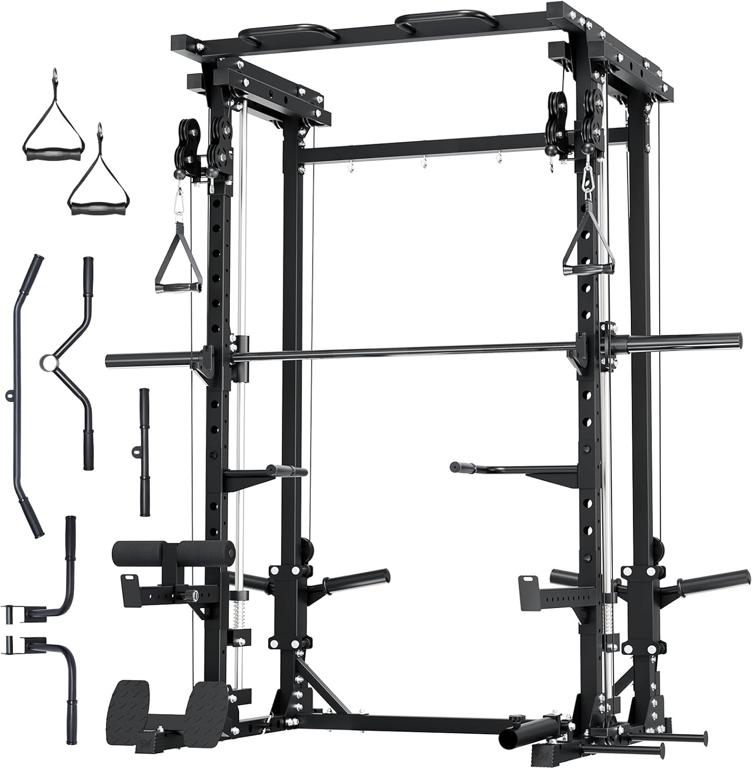 Major Fitness Drone3 Smith Machine, All-in-One Home Gym Power Rack | with Cable Crossover, Pull-Up Bars, T-Bar & Squat Station, Heavy-Duty Full-Body Workout for Strength Training