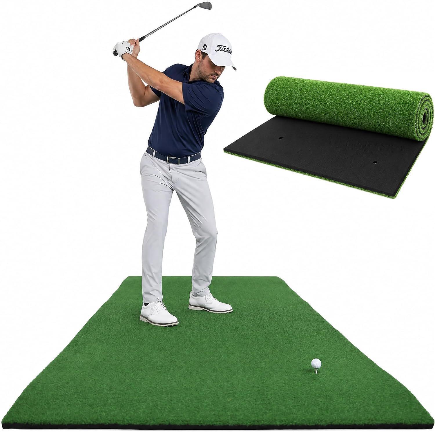 Golf Hitting Mat, 5mm or 15mm Thick Base Commercial Grade Synthetic Turf, Golf Gifts for Men Women for Home Indoor Outdoor Training, 5 x 3 Feet