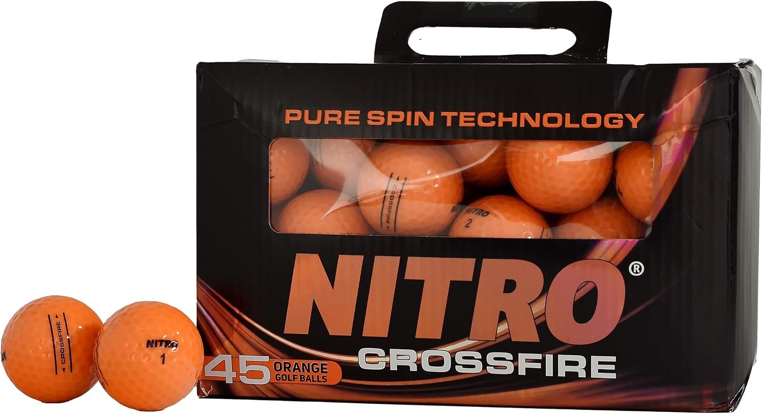 NITRO Crossfire 45 Golf Balls, 45- Pack – Orange