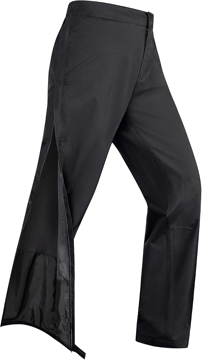 33,000ft Women’s Side Zipper Rain Pants Lightweight Rain Over Pants | Waterproof Breathable Windproof Outdoor Pants for Hiking, Fishing, Golf, Reflective Strip, Hook & Loop, Storage Pouch