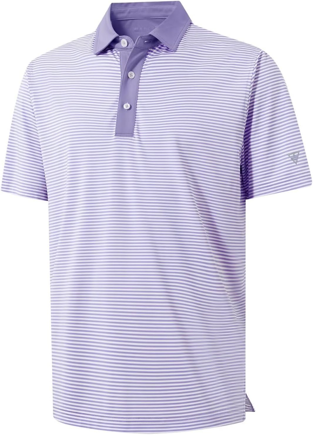 M MAELREG Golf Shirts for Men Moisture Wicking Dry Fit Striped Polo Performance Sport Mens Polo Shirts Short Sleeve