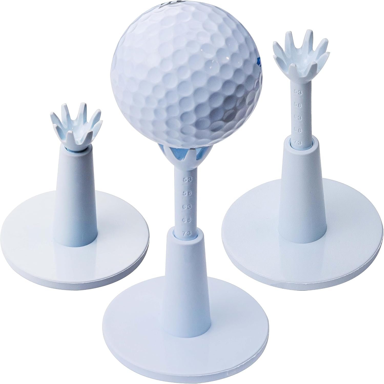 Adjustable Golf Tees – Essential Accessories for Men, Unbreakable & Durable – No Need to Repeatedly Pick Up (3 Pack White)