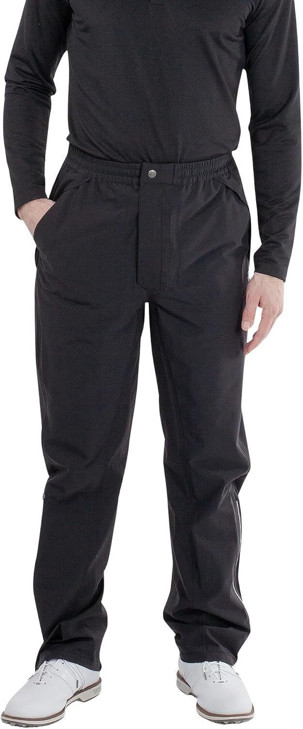 Mens Gore-TEX Golf Rain Pants 100% Waterproof Gear for Men with Stretch Fabric, Fleece-Lined Pockets Lightweight and Packable