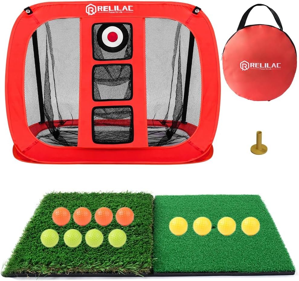 RELILAC Pop Up Golf Chipping Net – Indoor/Outdoor Golfing Target Accessories for Backyard Accuracy and Swing Practice – Gifts for Men, Dad, Husband, Women, Kid, Golfers