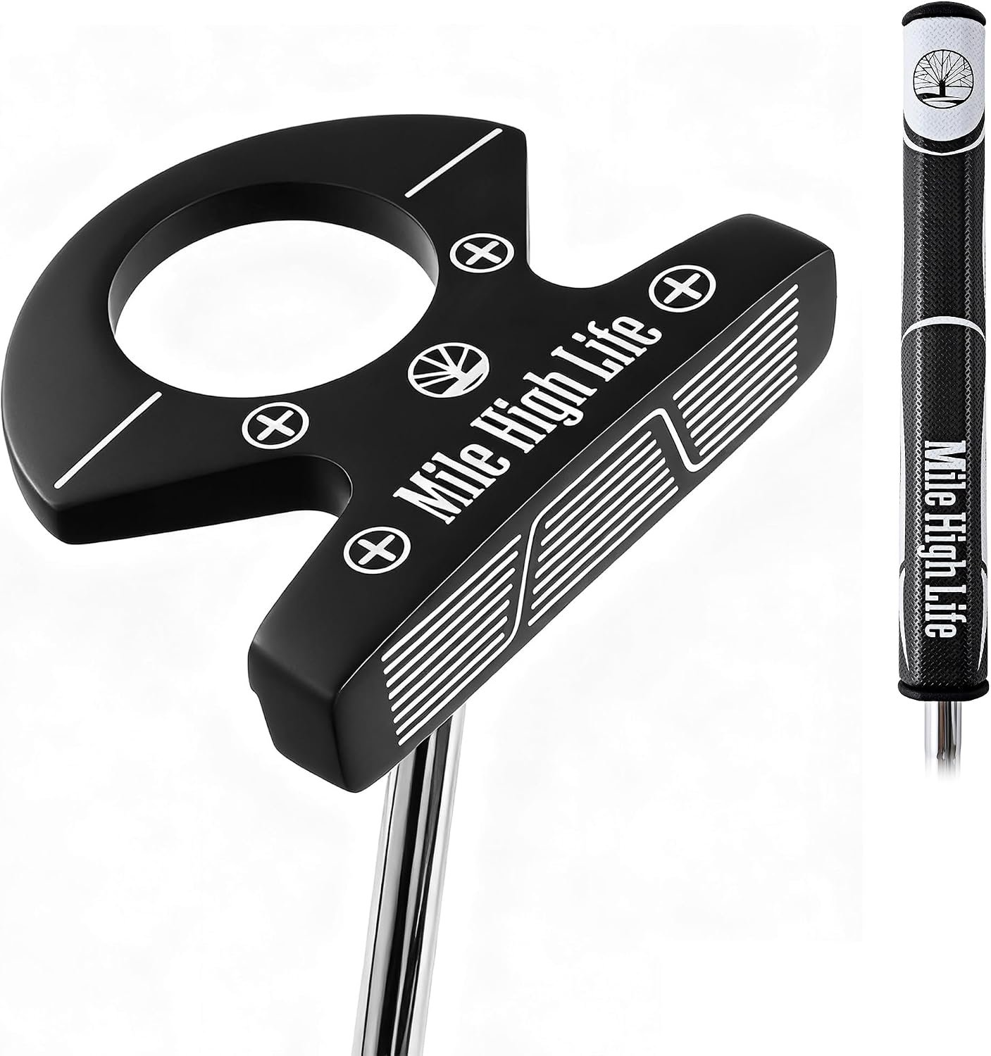 Mile High Life Men’s Golf Putter Left Handed | with Anti-Slip Rubber Grip | Putters w Aim Line | Entry Level Golfer Putter | Value Alternative to Major Brands