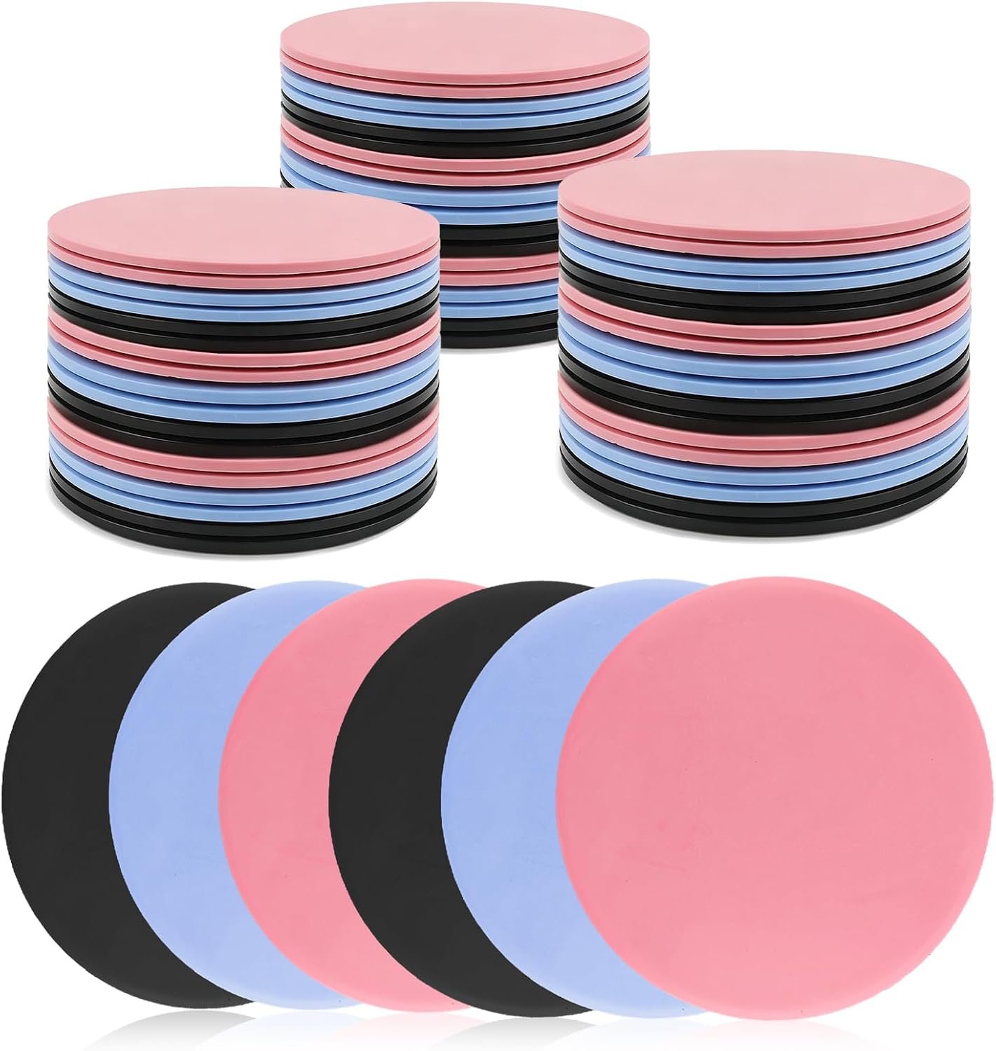 60 Pcs Bulk Core Sliders for Working Out, Dual Sided Gliding Workout Discs, Core Strength & Abdominal Exercise Sliders for Carpet, Hardwood Floors, Home Gym Group Training