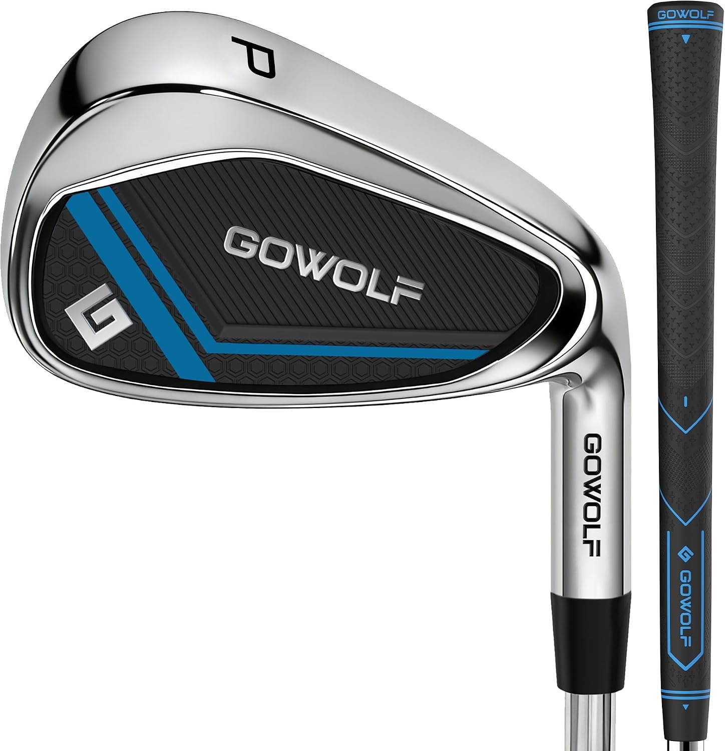 Gowolf Golf Iron Set or Single Irons (5,6,7,8,9,Pitching Wedge) for Men Right Hand, Premium 95g Steel Shaft with Deep Grooves for Extreme Forgiveness, Accuracy & Max Distance, Great Golf Gifts