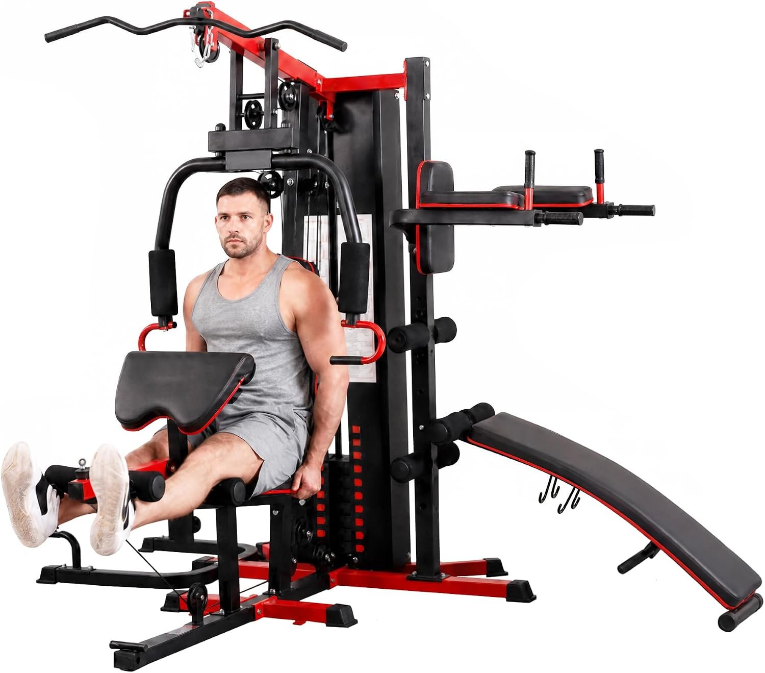 Home Gym System Workout Station, Smith Machine & Leg Press – Multifunctional All-in-One for Full Body Strength Training