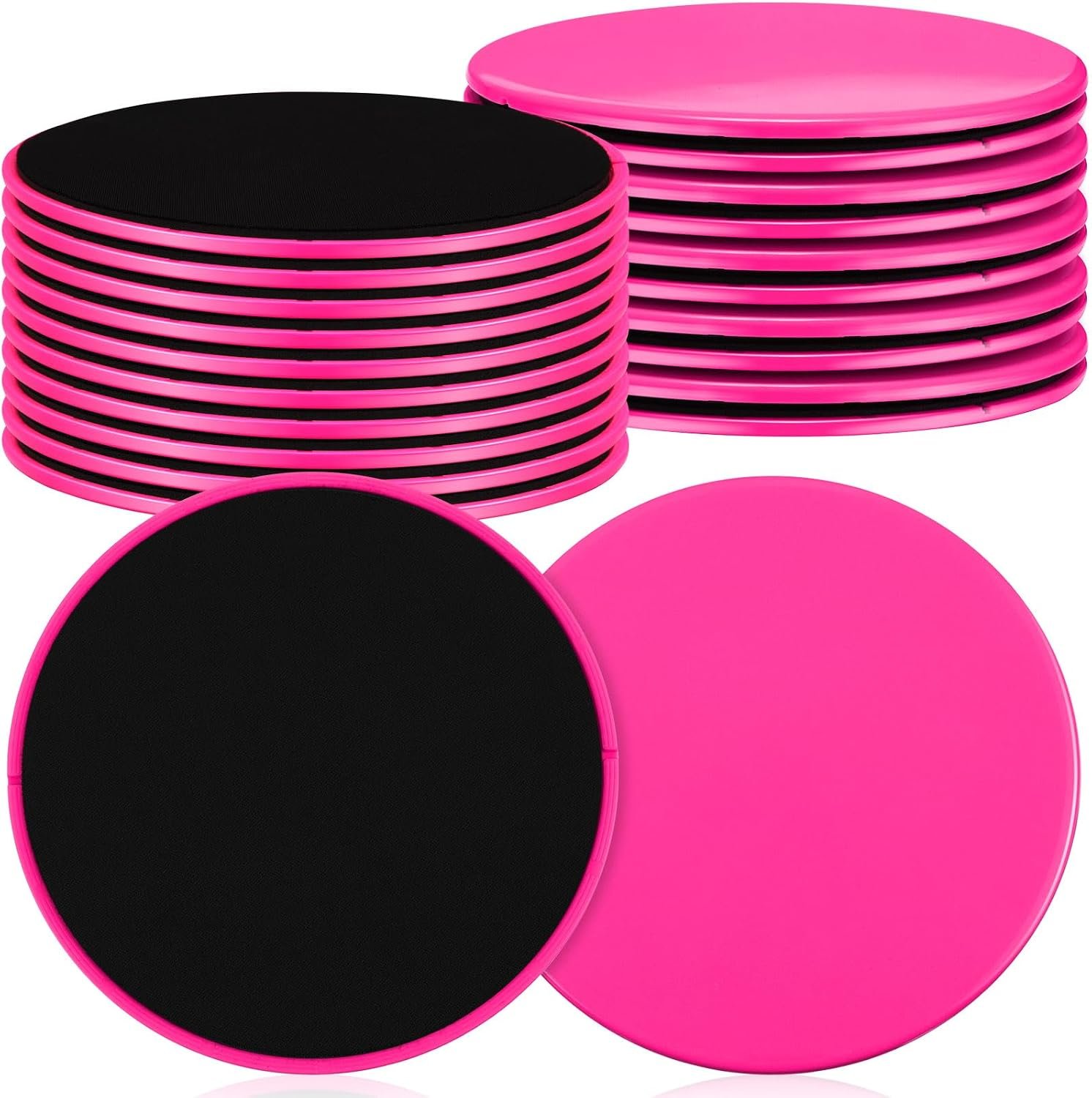 Jenaai 24 Pcs (12 Pairs) Core Sliders Exercise Glider Discs Bulk for Group Training Classes Fitness Slider for Working Out Dual Sided Core Gliding Discs AB Pads for Carpet Hardwood Floor