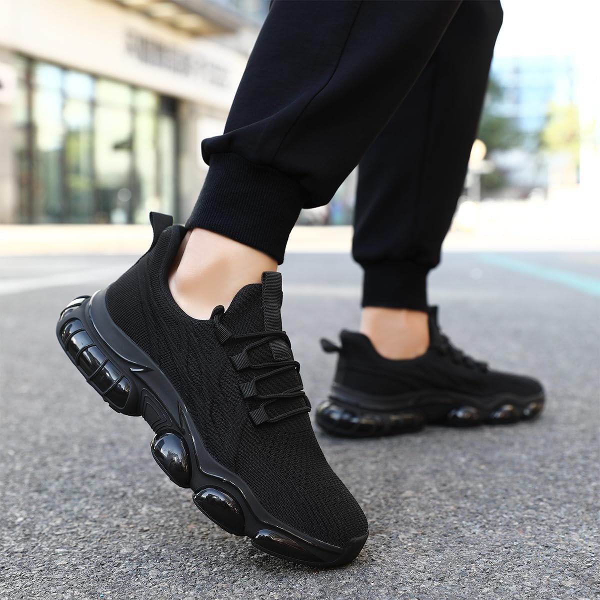 Men’s Running Shoes Walking Sneakers Breathable Non Slip Fashion Casual Sport Shoe with Air Cushion Sole Gym Training for All-Day Comfort
