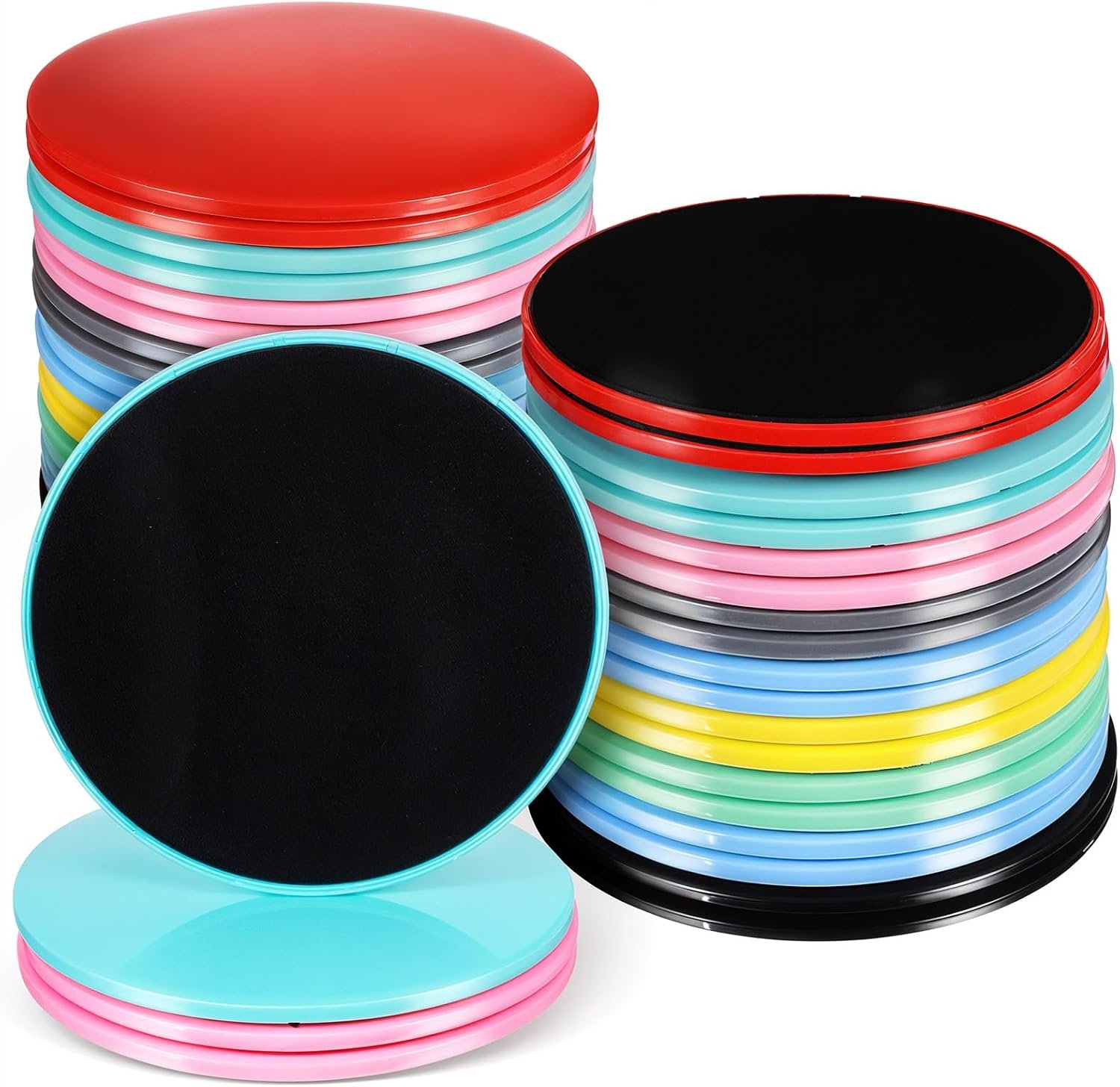 Lemecima 20 pcs Core Sliders Bulk Exercise Glider Discs Gifts for Group Training Classes Fitness Slider Workout Dual Sided AB Pads for HIIT Gym Carpet Hardwood Floor