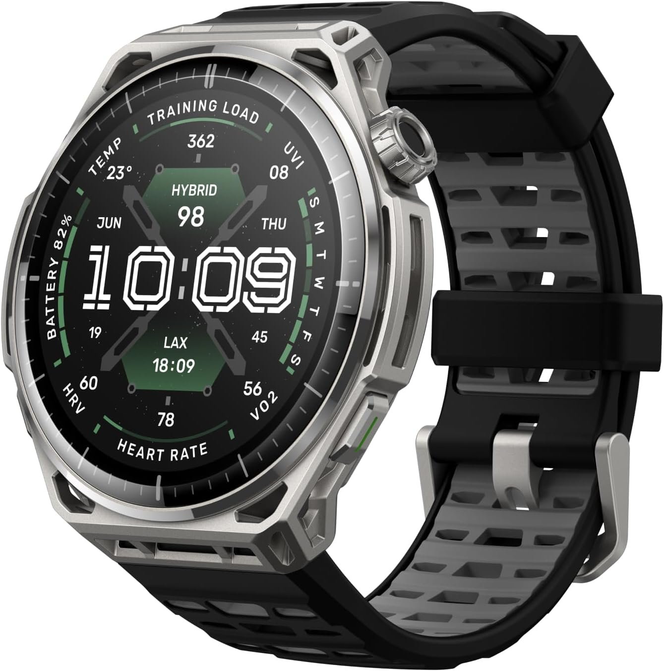 Amazfit Balance 3 Smart Watch, 1.5″ AMOLED Sapphire Glass, iOS/Android | 48mm, 21-Day Battery, Stainless Steel Case, Dual-Band GPS, Flashlight, Water-Resistant, 64GB, Offline Maps, 180 Sports Modes