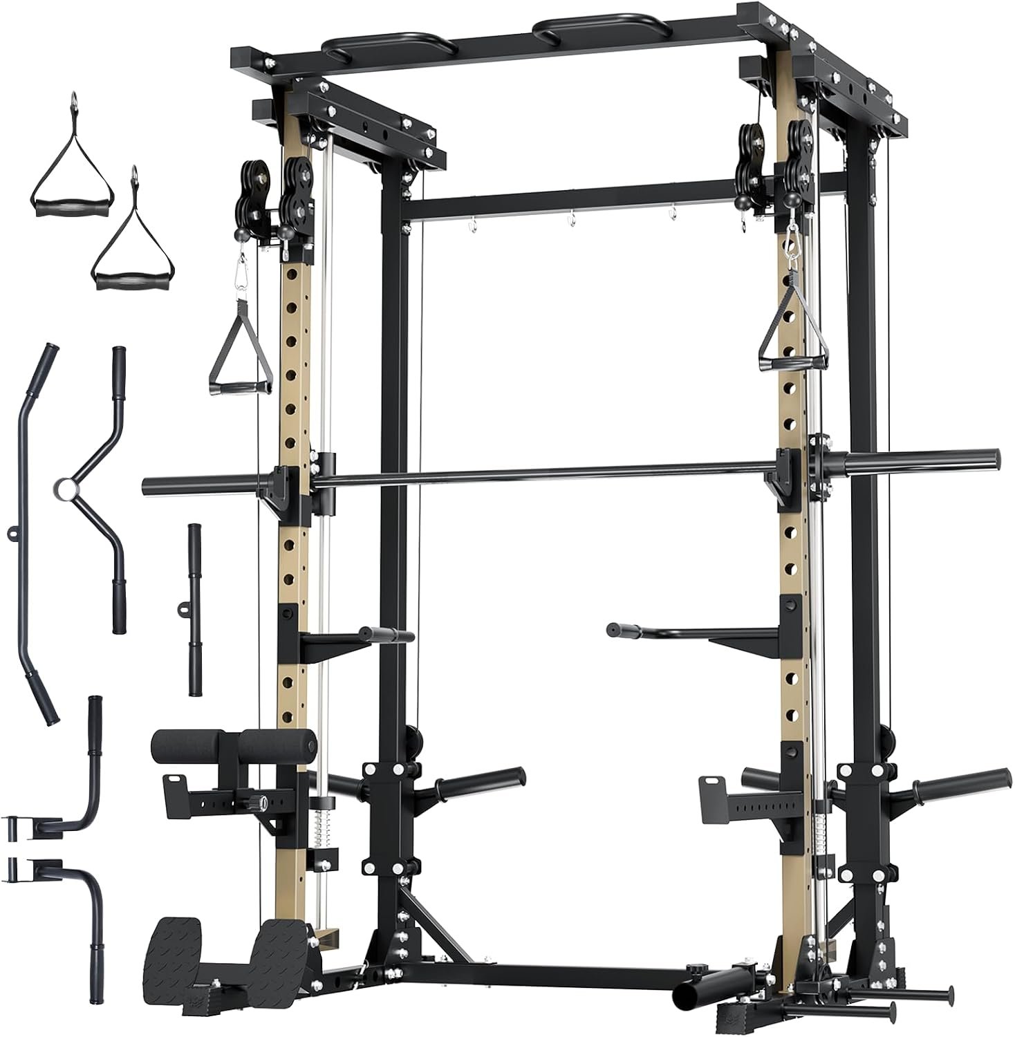 Major Fitness Drone3 Smith Machine, All-in-One Home Gym Power Rack | with Cable Crossover, Pull-Up Bars, T-Bar & Squat Station, Heavy-Duty Full-Body Workout for Strength Training