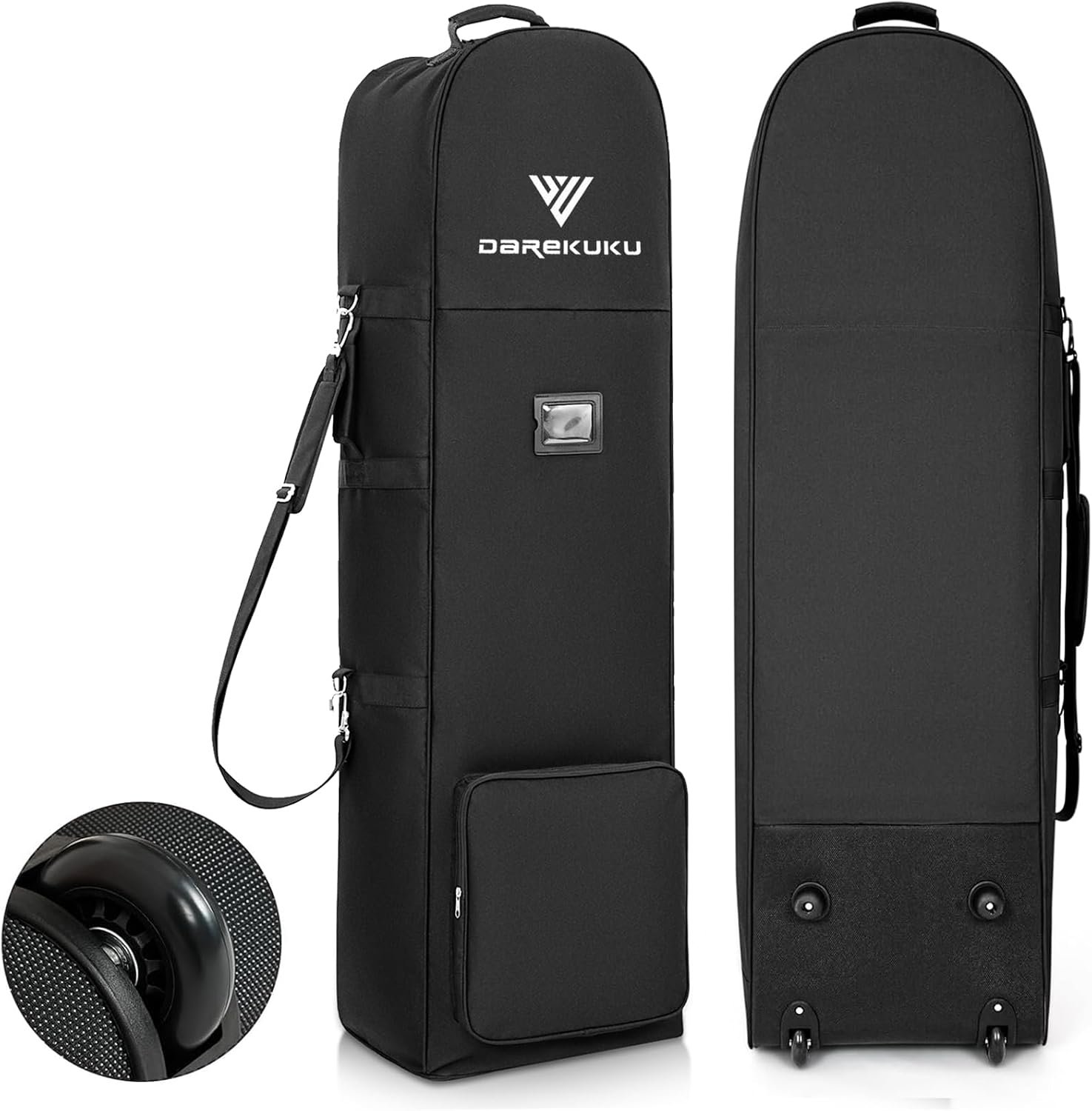 DAREKUKU Golf Travel Bags with Wheels for Airlines – Budget Friendly Gear | 900D Heavy Duty Oxford Wear-Resistant, Soft-Sided Foldable Golf Club Traveling Case with Excellent Zipper, Universal Size