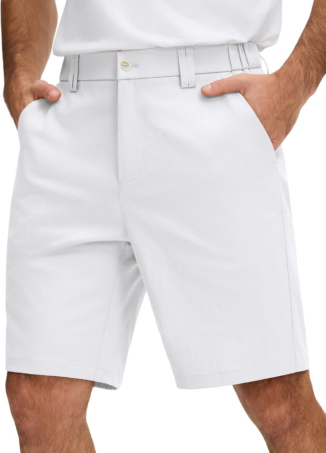 JEMLDL Men’s Golf Dress Shorts – 9-Inch Inseam | Quick‑Dry & Breathable, Stretch Fabric, Elastic Waistband with Zip Fly & Belt Loops, Versatile for Golf, Work, Casual