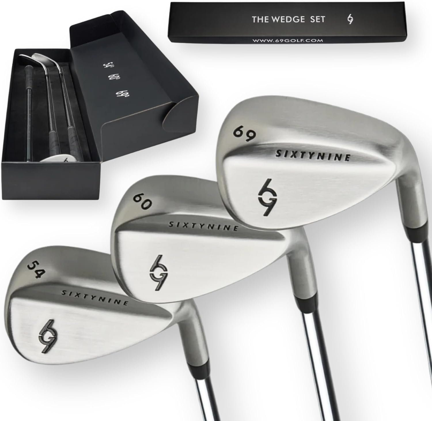 Golf Wedge Set for Men & Women (54/60/69 Set) by 69 Degree Golf | Lob, Sand & Pitching Wedges | Length 35″ Steel Shaft