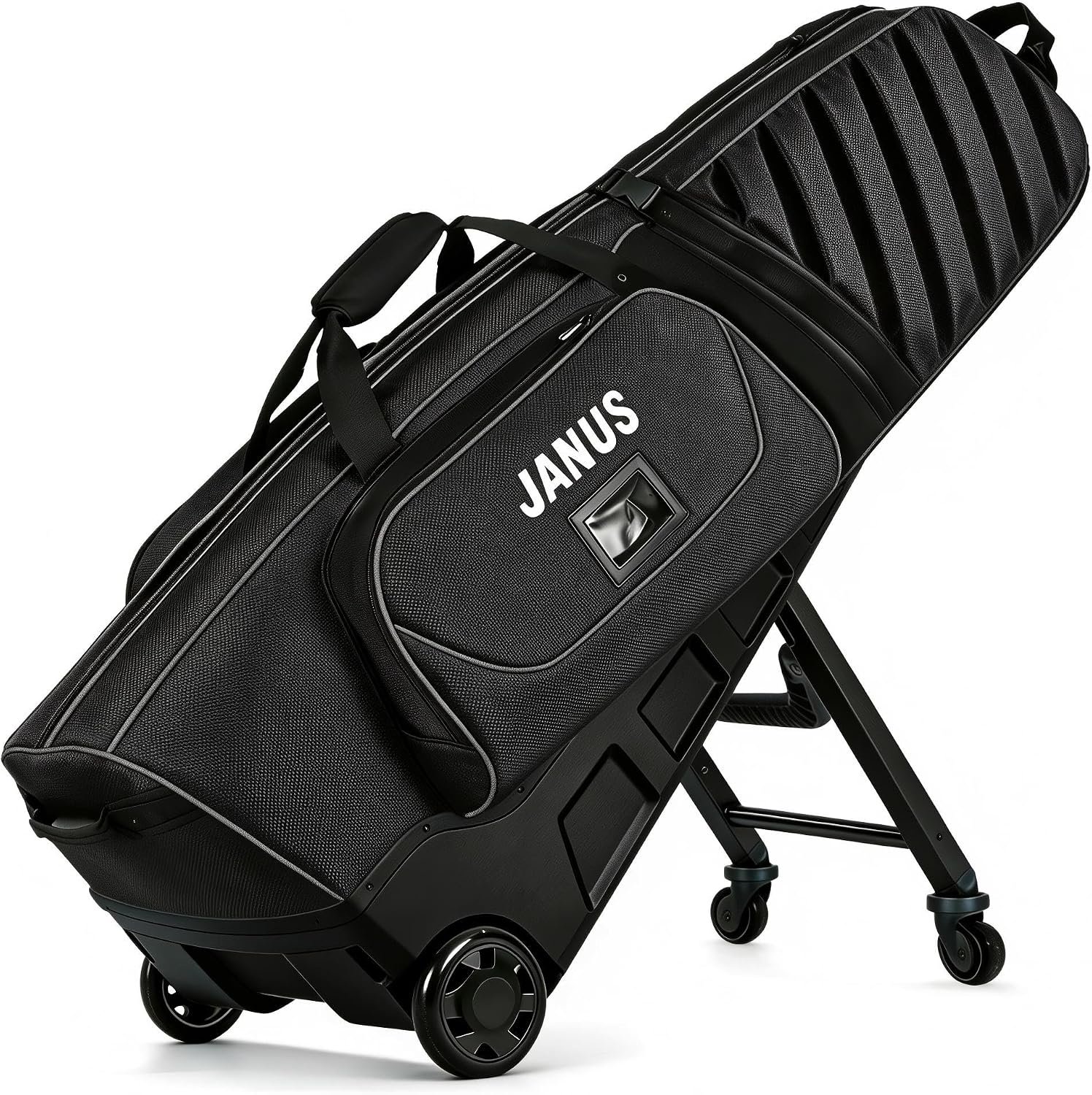 JANUS Golf Travel Bag with Wheels for Airlines, 360° Spinner Golf Travel Case with Collapsible Support Legs System, Reinforced Hard Base Golf Club Travel Bag, Airline-Ready Golf Travel Cover