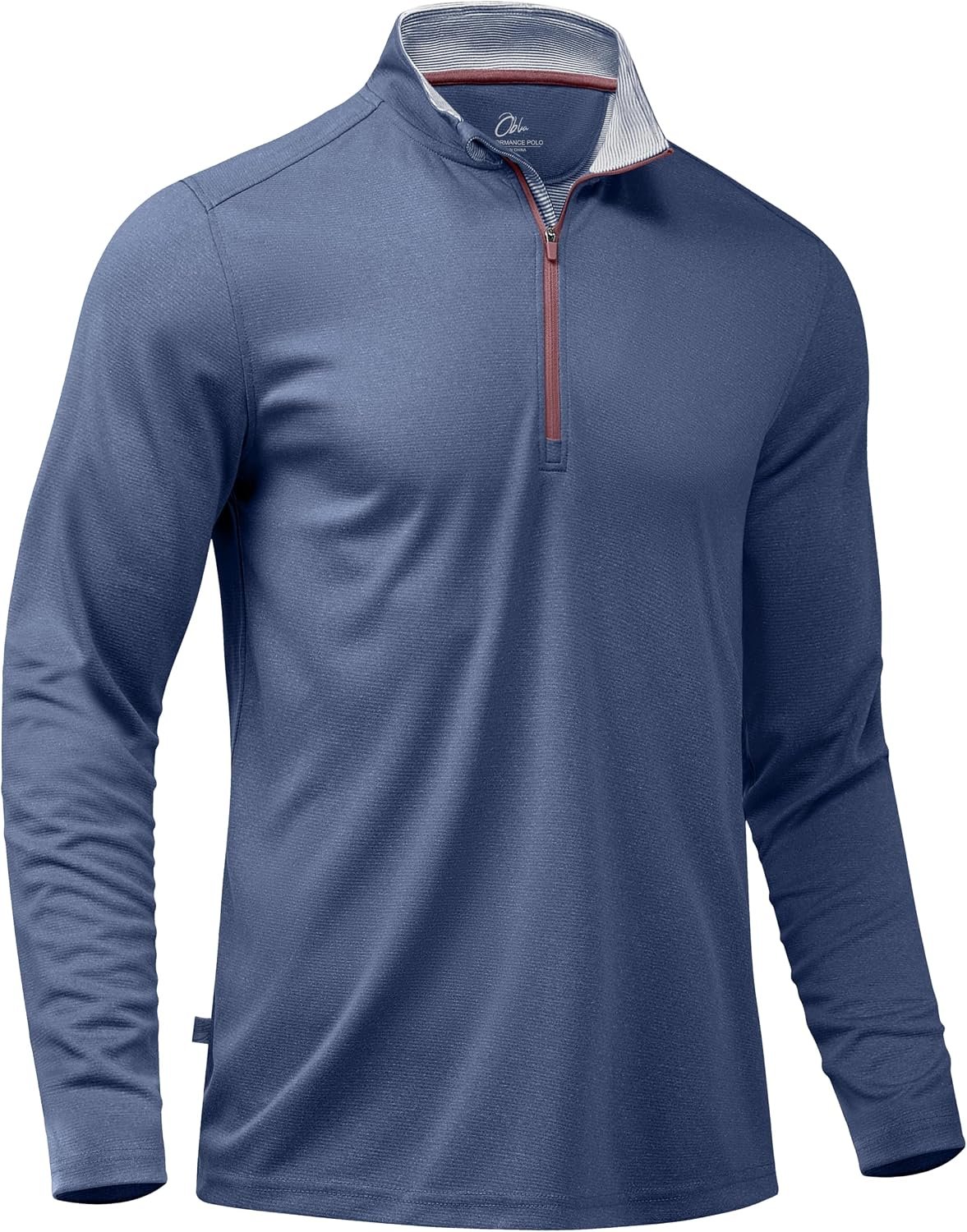 Obla Golf Quarter Zip Pullover for Men Mock Neck Sweatshirt Lightweight Sun Protection Men’s Long Sleeve Golf Shirt
