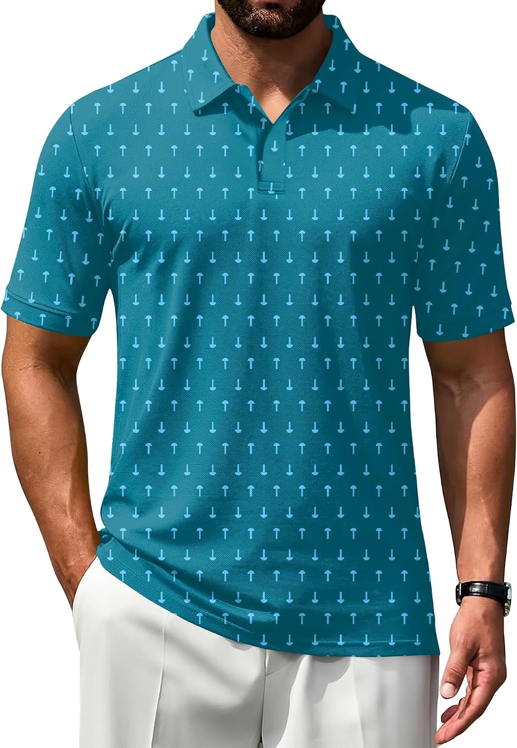 Poriff Mens Polo Shirts Short Sleeve Golf Shirt Dry Fit Athletic T-Shirt Moisture Wicking Top (S-3XL)