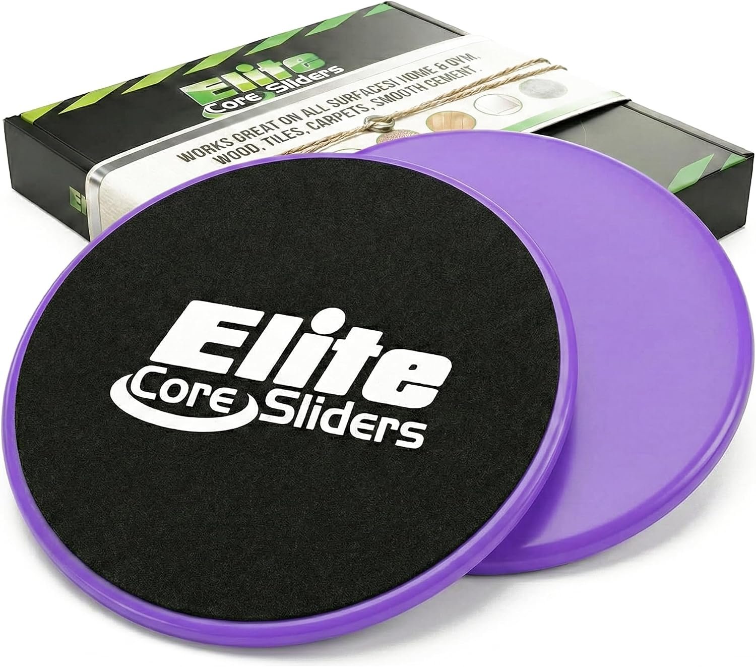Elite Sportz Core Sliders for Working Out – Pack of 2 Compact, Dual Sided Gliding Discs for Full Body Workout on Carpet or Hardwood Floor – Fitness & Home Exercise Equipment – Small Gift for Athletes