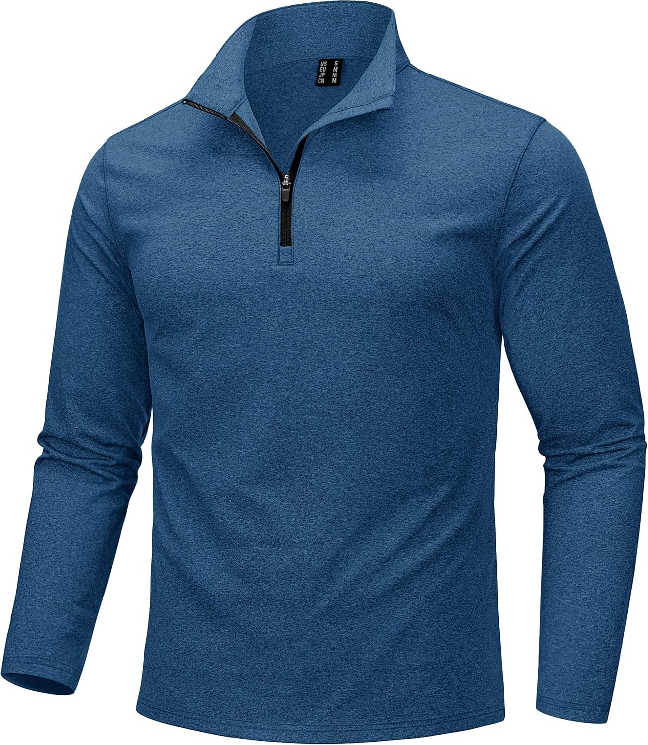 KEFITEVD Men’s Quarter Zip Pullover Fleece Lined Long Sleeve Golf Shirt | 1/4 Zip Sweatshirt, Winter Thermal Sweater, Warm, Lightweight, Stretchy, for Athletic, Workout, Hiking