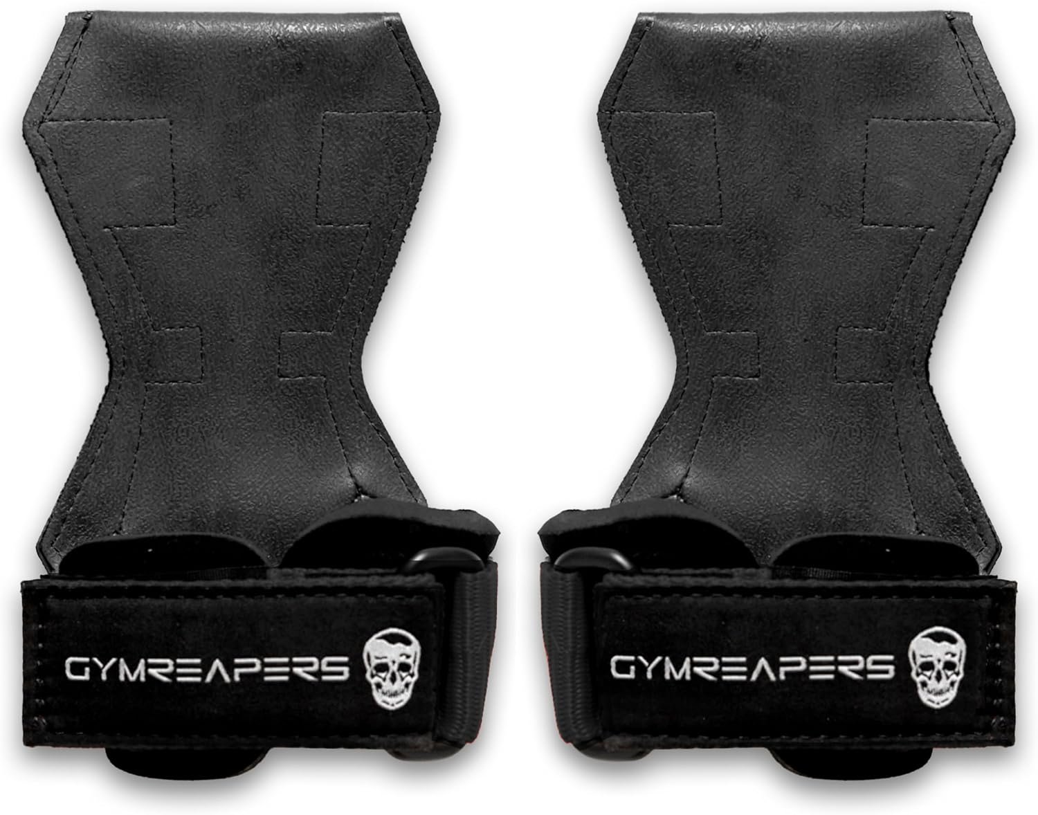 Gymreapers Weight Lifting Grips (Pair) for Heavy Powerlifting, Deadlifts, Rows, Pull Ups, with Neoprene Padded Wrist Wraps Support and Strong Rubber Gloves or Straps for Bodybuilding