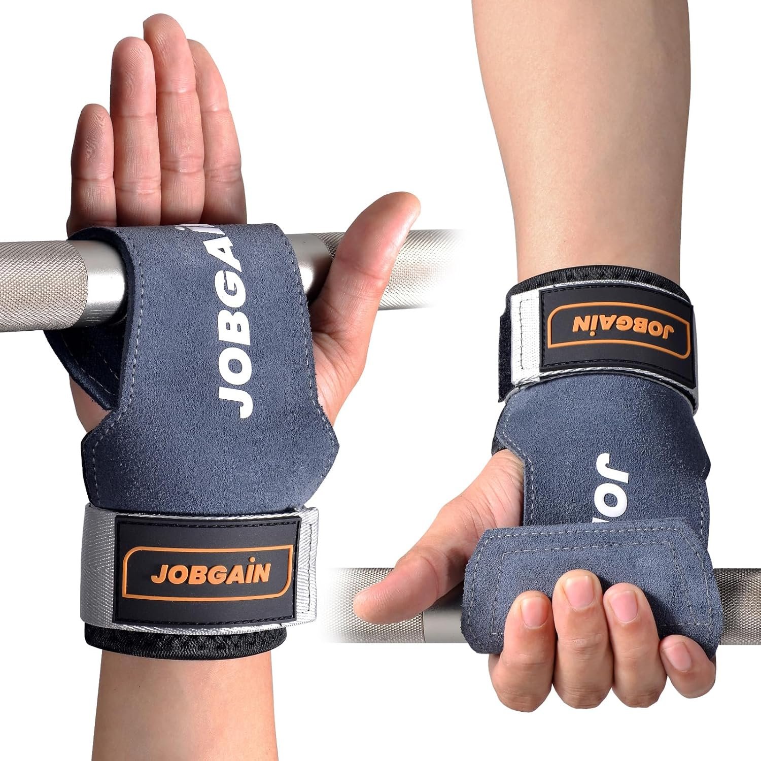Weight Lifting Wrist Strap for Men & Women, 1 Pair | Double Layer Leather, For Deadlift and Powerlifting, Adjustable Neoprene Padded Wrist Wraps